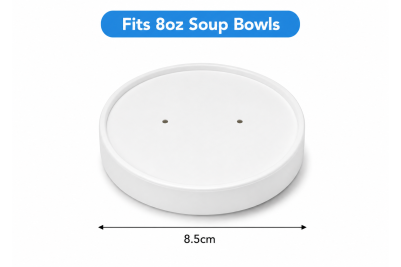 8oz-Fit White Paper Recyclable Well Made Soup Lids