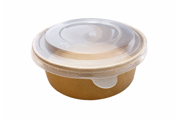 16oz Brown/Kraft Combo Wide SALAD Bowls with PP Lids
