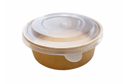 16oz Brown/Kraft Combo Wide SALAD Bowls with PP Lids