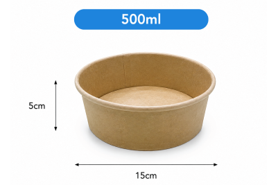16oz Brown/Kraft Combo Wide SALAD Bowls with PP Lids