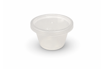 4oz Clear Plastic Microwaveable SATCO Cups with Lids