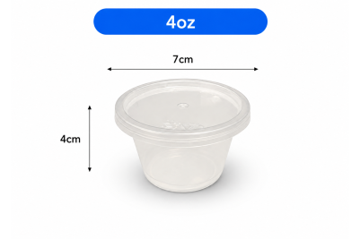 4oz Clear Plastic Microwaveable SATCO Cups with Lids