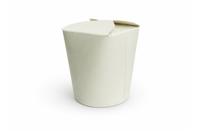 32oz White Cardboard Recyclable Rounded Noodle Boxes