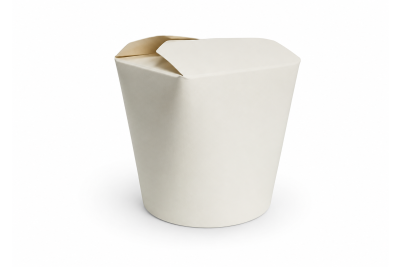32oz White Cardboard Recyclable Rounded Noodle Boxes