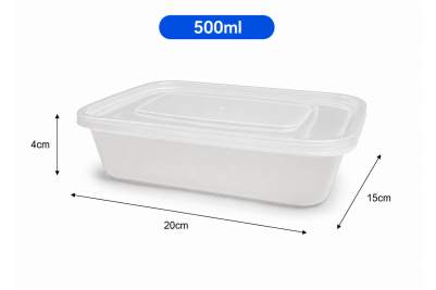 500ml Clear Microwaveable Plastic Rectangular Pistachio Containers with Lids