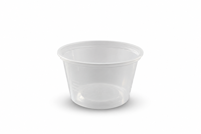8oz Clear Plastic Microwaveable SATCO Portion Pots with Lids