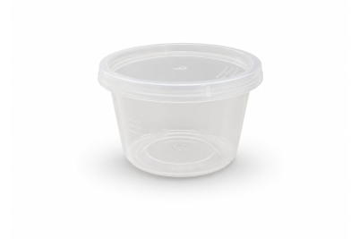 8oz Clear Plastic Microwaveable SATCO Portion Pots with Lids