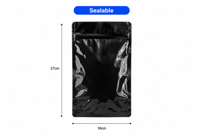 16x27cm Black Plastic Recyclable Food Pouches