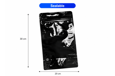 20x30cm Black Plastic Recyclable Food Pouches