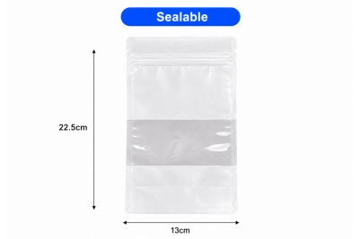 13x22.5cm White Plastic Recyclable Clear Film Window Food Pouches