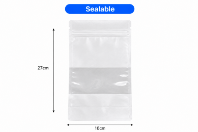 16x27cm White Plastic Recyclable Clear Film Window Food Pouches