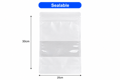 20x30cm White Plastic Recyclable Clear Film Window Food Pouches