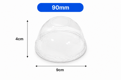 90mm Clear Plastic Recyclable DL90 Dome Lids with Hole