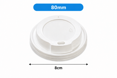 8oz-Fit White Plastic Recyclable Coffee Cup Lids