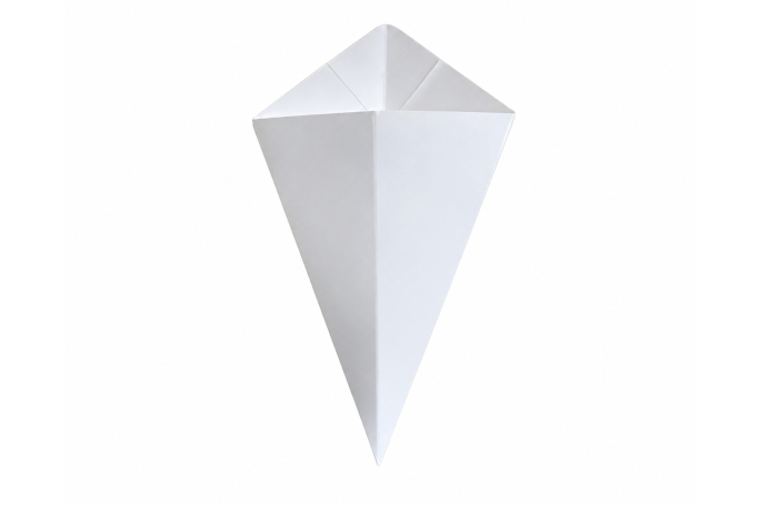 Medium White Cardboard Recyclable Cone