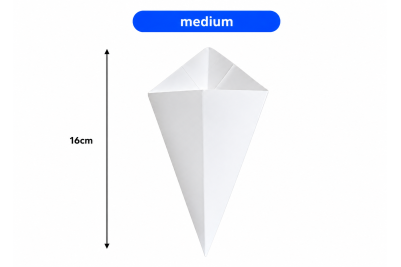 Medium White Cardboard Recyclable Cone