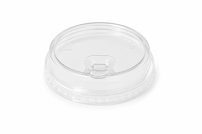 95mm Clear Plastic Recyclable Re-Closable Sippy Lids