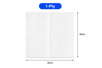 30cm White Paper Biodegradable 1 PLY Napkins