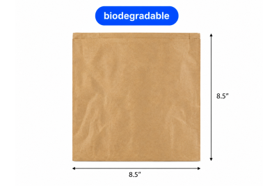 8.5″x8.5″ Brown/Kraft Paper Biodegradable Bags