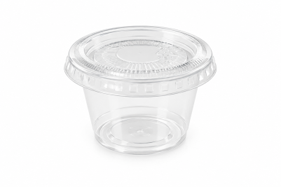 1oz Clear Plastic Recyclable Portion Pots with Lids
