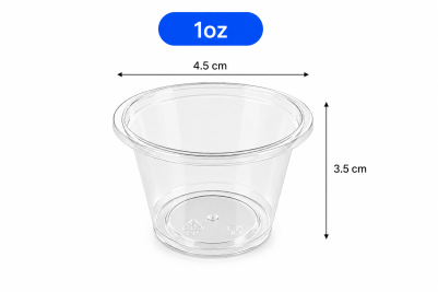 1oz Clear Plastic Recyclable Portion Pots with Lids