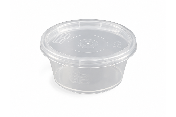 12oz Clear Plastic Microwaveable SATCO Portion Pots with Lids