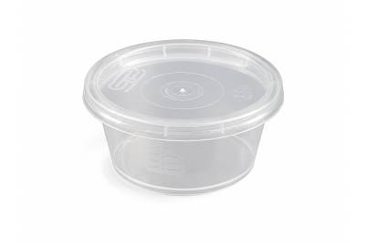12oz Clear Plastic Microwaveable SATCO Portion Pots with Lids