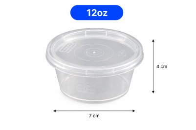 12oz Clear Plastic Microwaveable SATCO Portion Pots with Lids