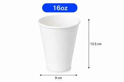 16oz White Paper Recyclable Cups (Cold Drink)