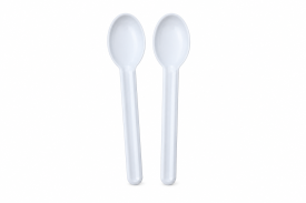 White Paper Recyclable Spoons