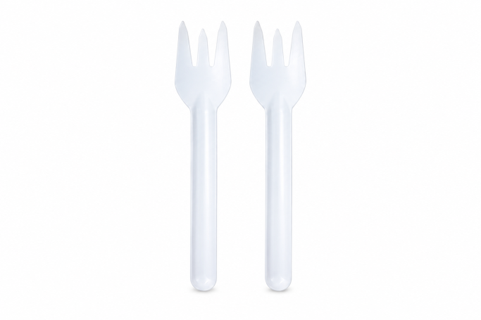 White Paper Recyclable Forks