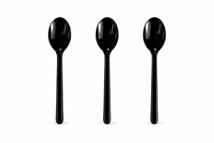 Regular Black Plastic Recyclable Luxury Spoons