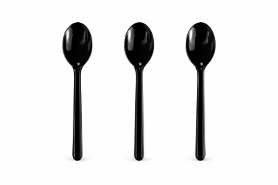 Regular Black Plastic Recyclable Luxury Spoons