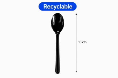 Regular Black Plastic Recyclable Luxury Spoons