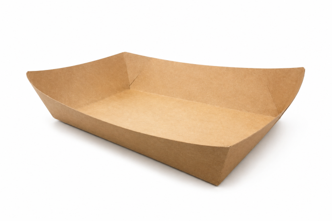 Brown/Kraft 9x9 Recyclable Boat Trays