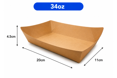 Brown/Kraft 9x9 Recyclable Boat Trays