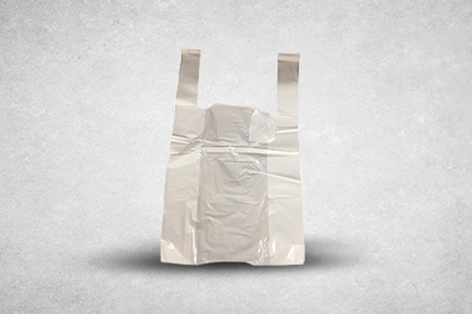 S2 White Plastic Recyclable Vest Carrier Bags
