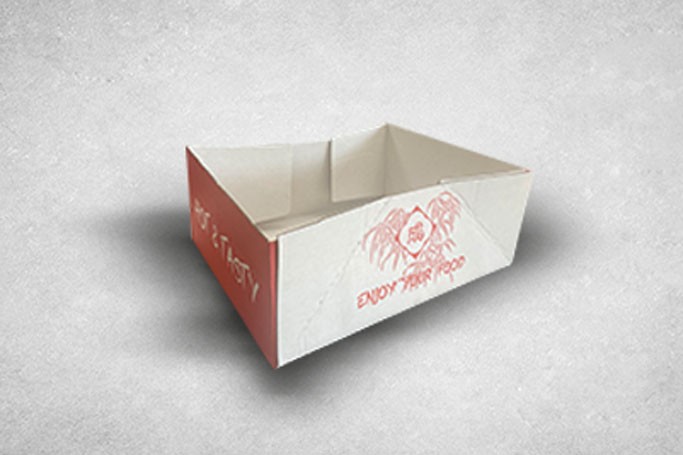 Large Red/White Cardboard Biodegradable Takeaway Trays