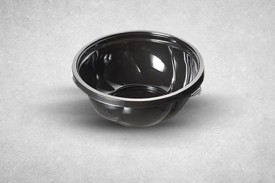 1050cc Black Plastic Recyclable Premium Salad Bowls