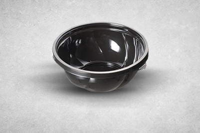 1050cc Black Plastic Recyclable Premium Salad Bowls