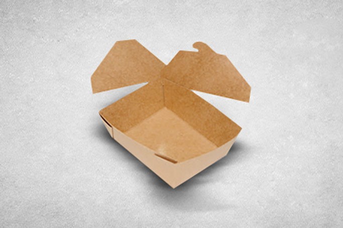 45oz Brown/Kraft Recyclable No.8 Takeaway Boxes With Tear-Off Lids