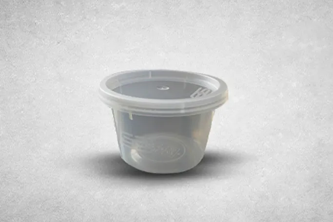 8oz Clear Plastic Microwaveable Satco Portion Pots with Lids