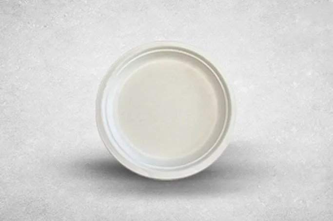 7″ White Bagasse Biodegradable Round Plates