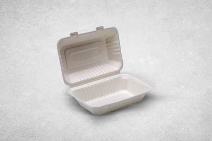 9″x6″x3 White Bagasse Biodegradable 91018 Lunchboxes