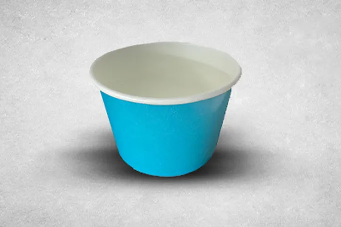 8oz Blue Laminated Paper Recyclable Ice Cream Tub