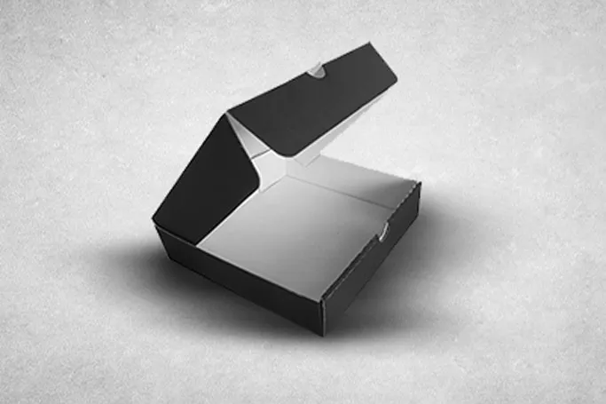 7″ Black Cardboard Biodegradable Corrugated Pizza Boxes
