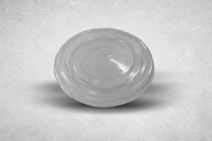 78mm Clear Plastic Recyclable CL78 Flat Lids with Straw Cut