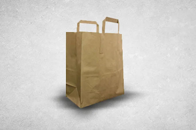 Large Brown/Kraft Paper Biodegradable Flat Handle Bags