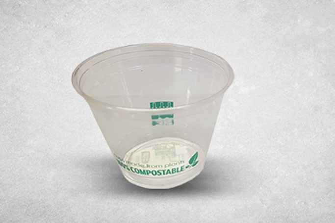 9oz Clear Plant-Based Plastic Compostable PLA Cups