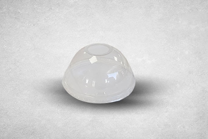 95mm Clear Plant-Based Plastic Compostable PLA Dome Lids with Hole
